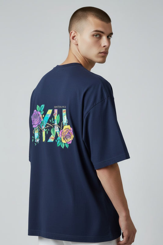 Mens Soulful Pop Oversized T-Shirt - Navy Blue
