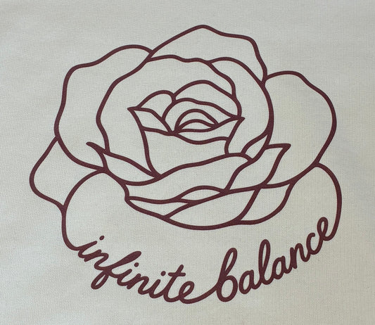 Women's Crew Neck Rose Sweatshirt - Ivory