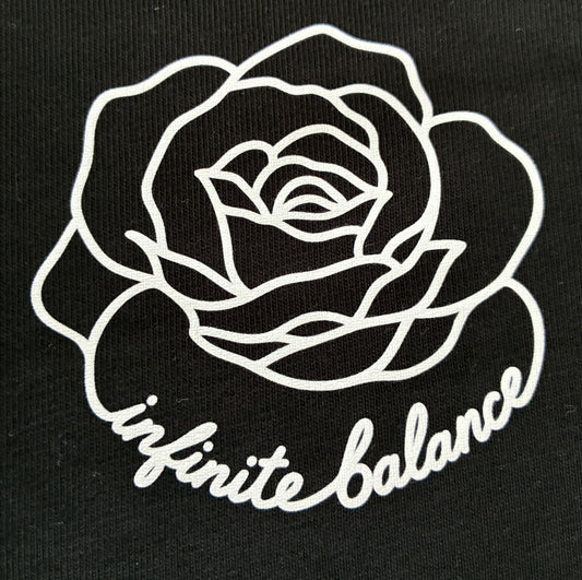 Mens Rose Loose Fit T-Shirt - Black