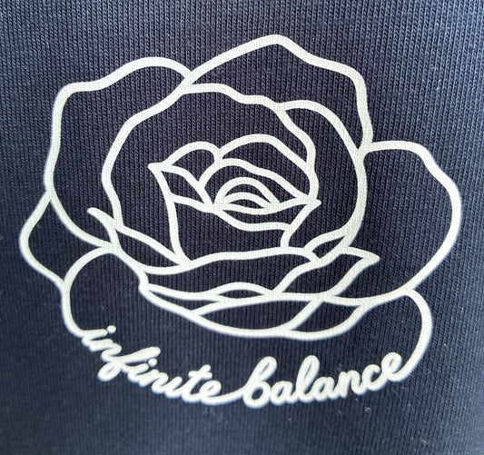 Mens Rose Loose Fit T-Shirt - Navy Blue